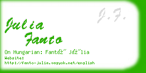 julia fanto business card